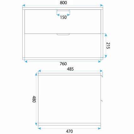 REA-M0409 - Vägghängt underskåp för handfat MONO 80x48,5 cm beige