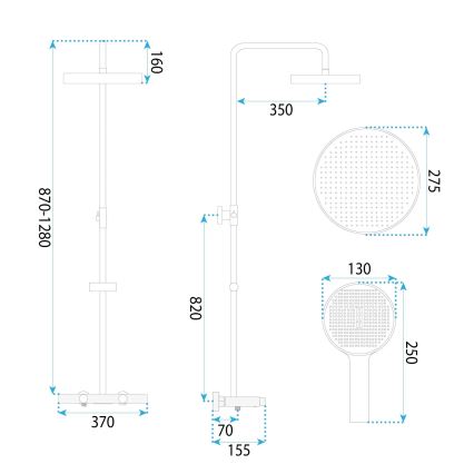 REA-P0360 - Duschset med blandare CREO matt svart
