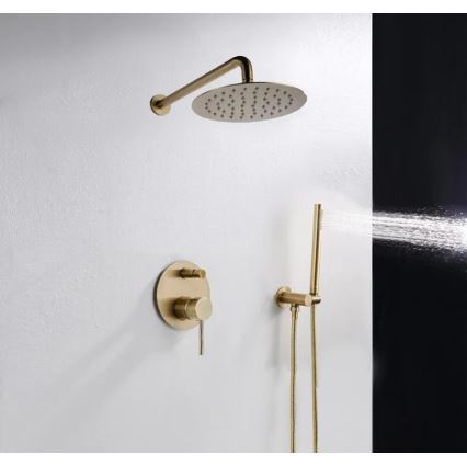 REA-P4110 - Duschset med infälld blandare LUNGO i guld