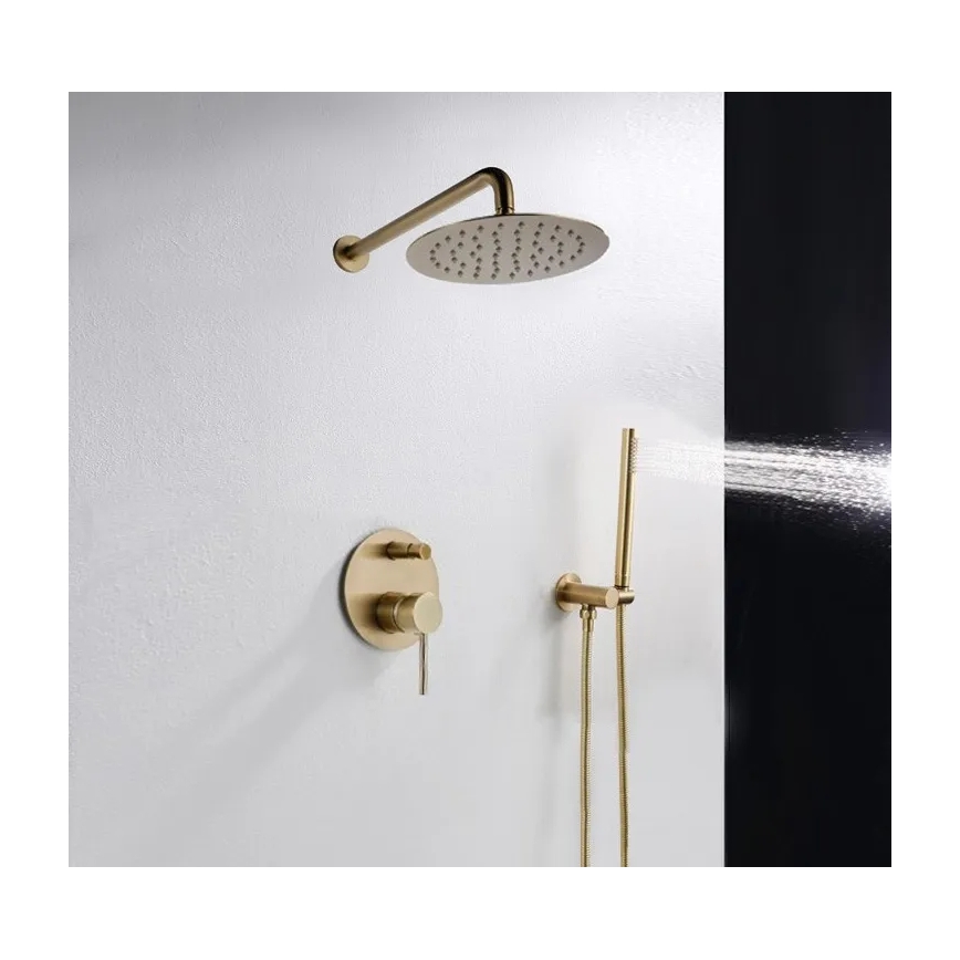 REA-P4110 - Duschset med infälld blandare LUNGO i guld