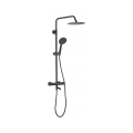 REA-P4113 - Duschset med termostatblandare LUNGO, matt svart
