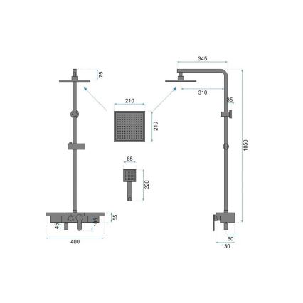 REA-P4121 - Duschset med blandare BRAVO, borstad guldfinish