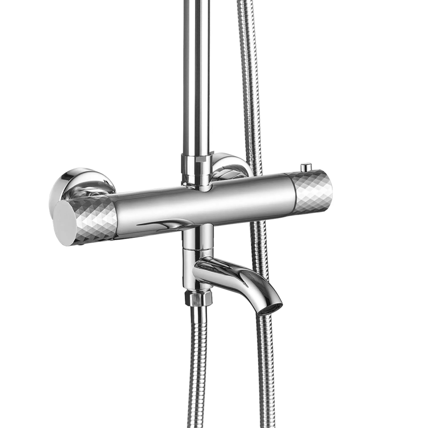 REA-P5961 - Duschset med termostatblandare LUNGO DIAMOND i polerad krom