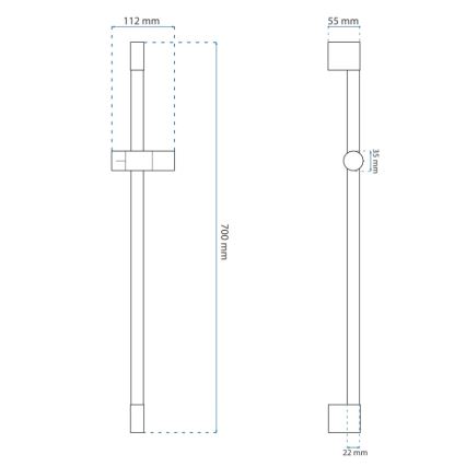 REA-P5981 - Hållare för handdusch 70 cm, guldfärgad
