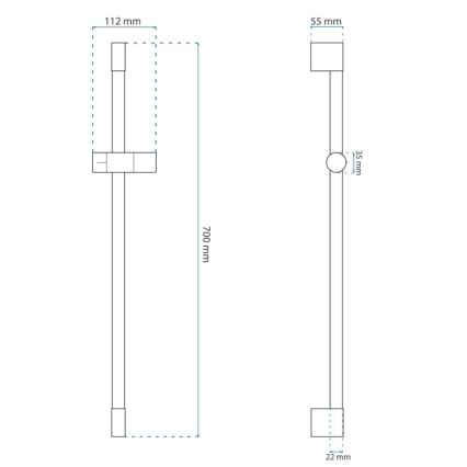 REA-P6500 - Duschhållare för handdusch, 70 cm, borstad guld