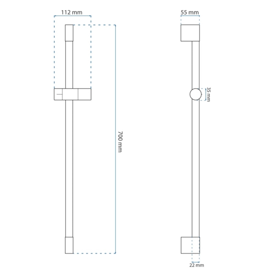 REA-P6500 - Duschhållare för handdusch, 70 cm, borstad guld