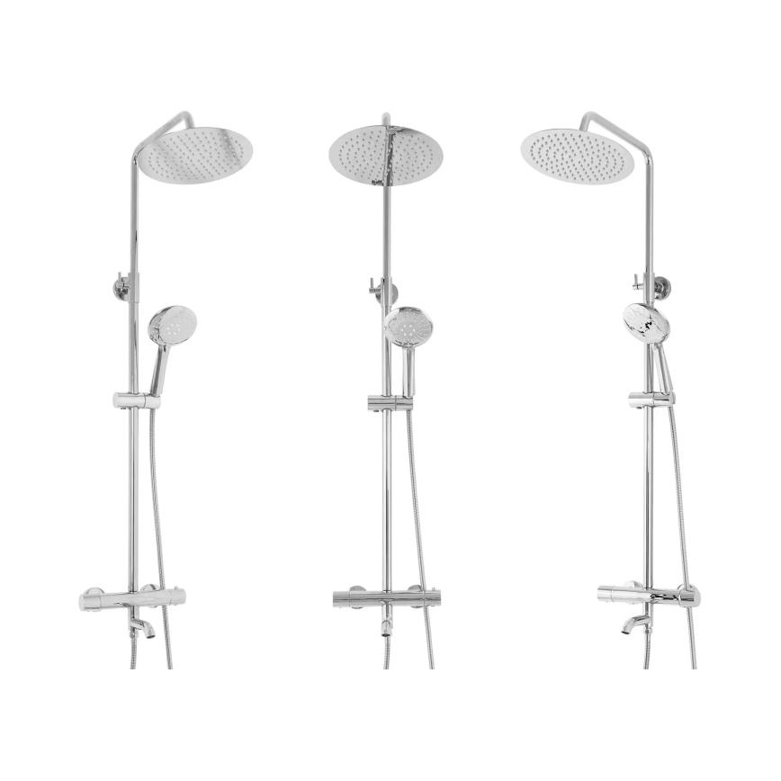 REA-P6607 - Duschset med termostatblandare LUNGO, polerat krom