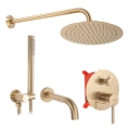 REA-P6609 - Duschset med infälld LUNGO-blandare, borstad guldfinish
