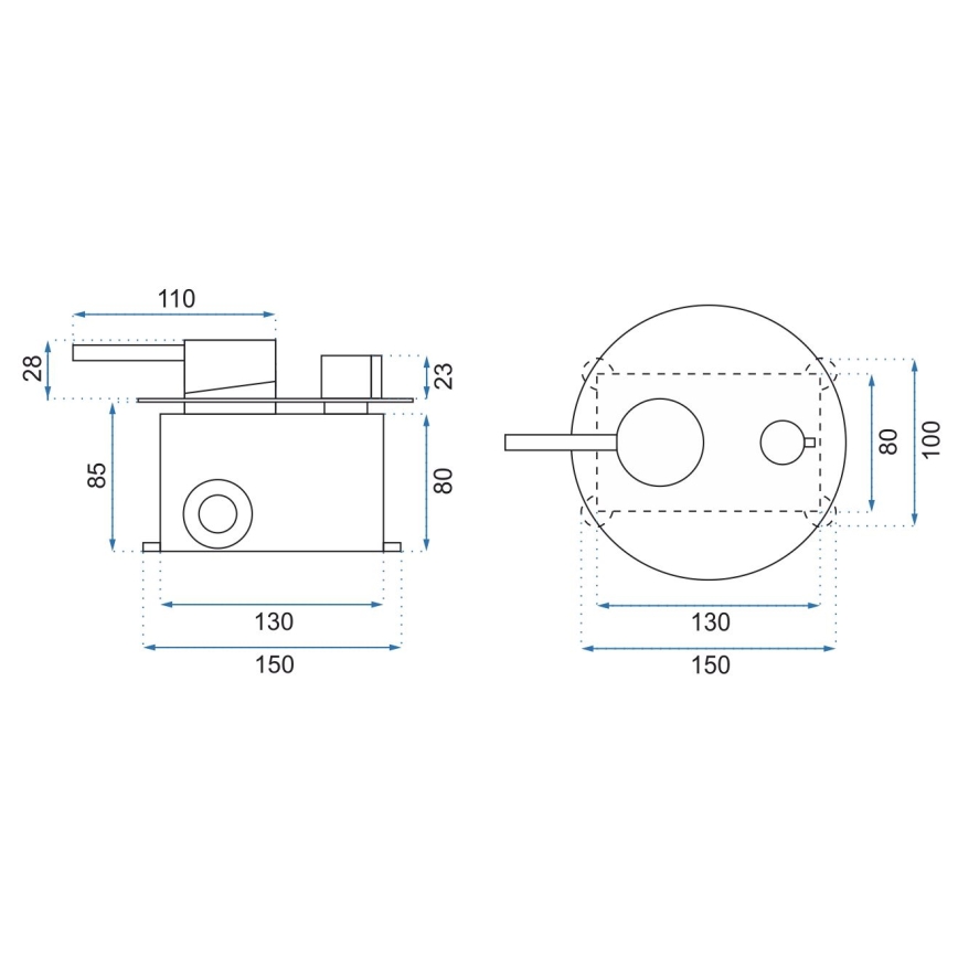 REA-P8007 - Duschset med infälld blandare LUNGO i blank krom