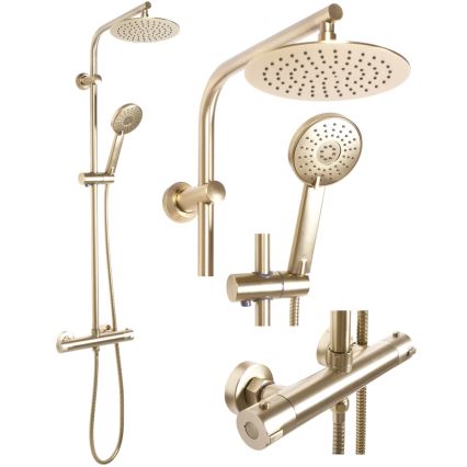 REA-P8413 - Duschset med termostatblandare BLISS i borstad guld