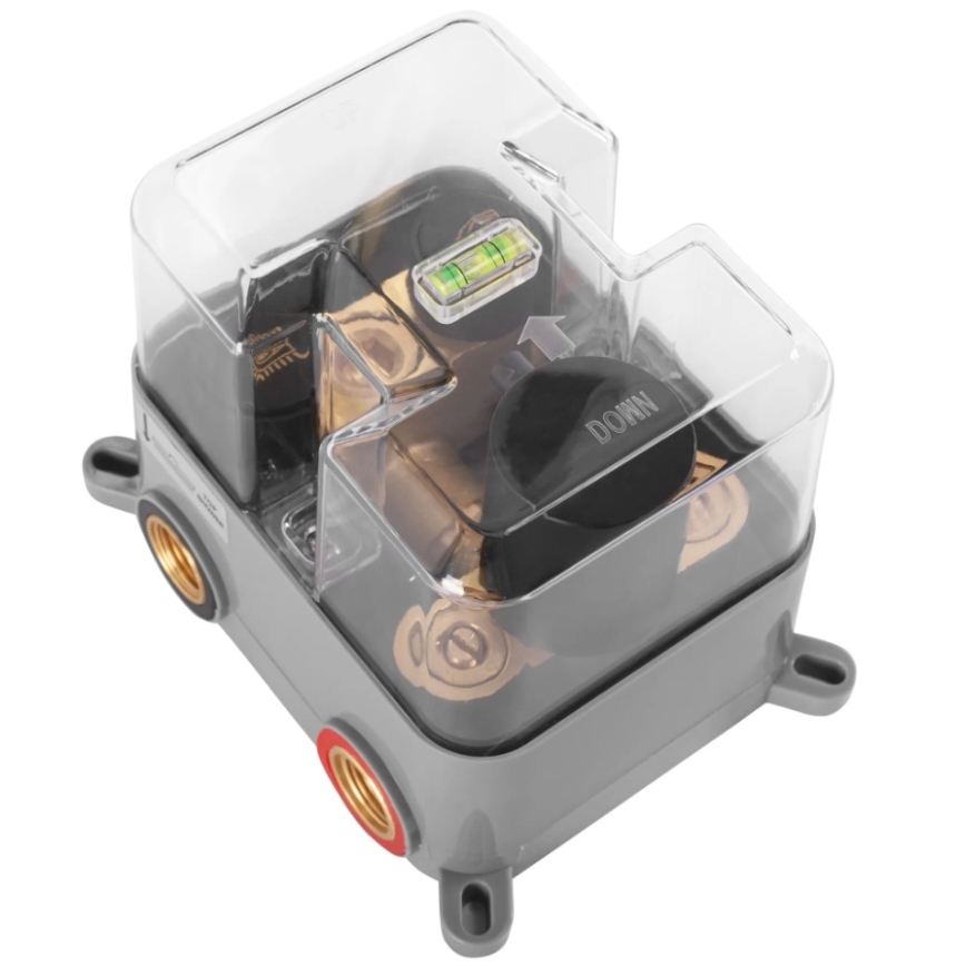 REA-P8551 - Duschset med termostatisk inbyggd blandare LUNGO i borstat guld