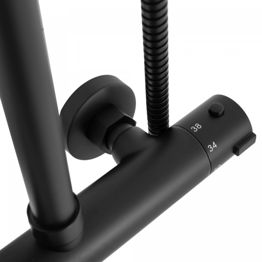 REA-P8804 - Duschset med termostatblandare BLISS matt svart