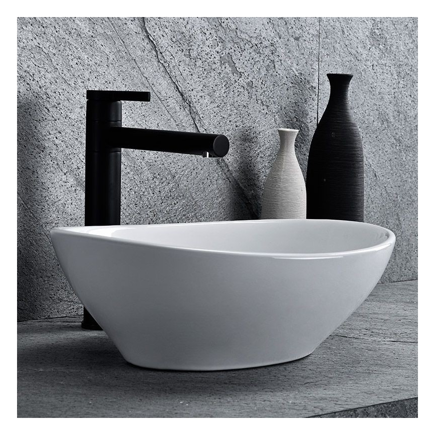 REA-U0133 - Tvättställ för bänkskiva SOFIA 34,5 x 41 cm, keramik, blank vit