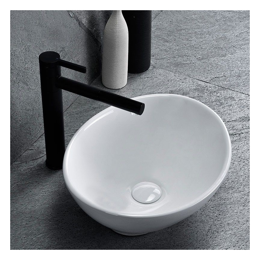 REA-U0133 - Tvättställ för bänkskiva SOFIA 34,5 x 41 cm, keramik, blank vit