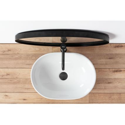 REA-U0416 - Tvättställ för bänkskiva AMELIA 34,5 x 48 cm keramik/blank vit