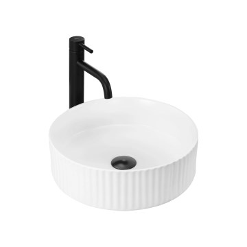 REA-U0601 - Tvättställ för bänkskiva DELIA 36 cm blank vit/stensimitation