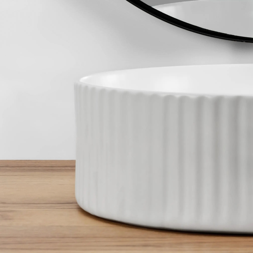 REA-U0601 - Tvättställ för bänkskiva DELIA 36 cm blank vit/stensimitation