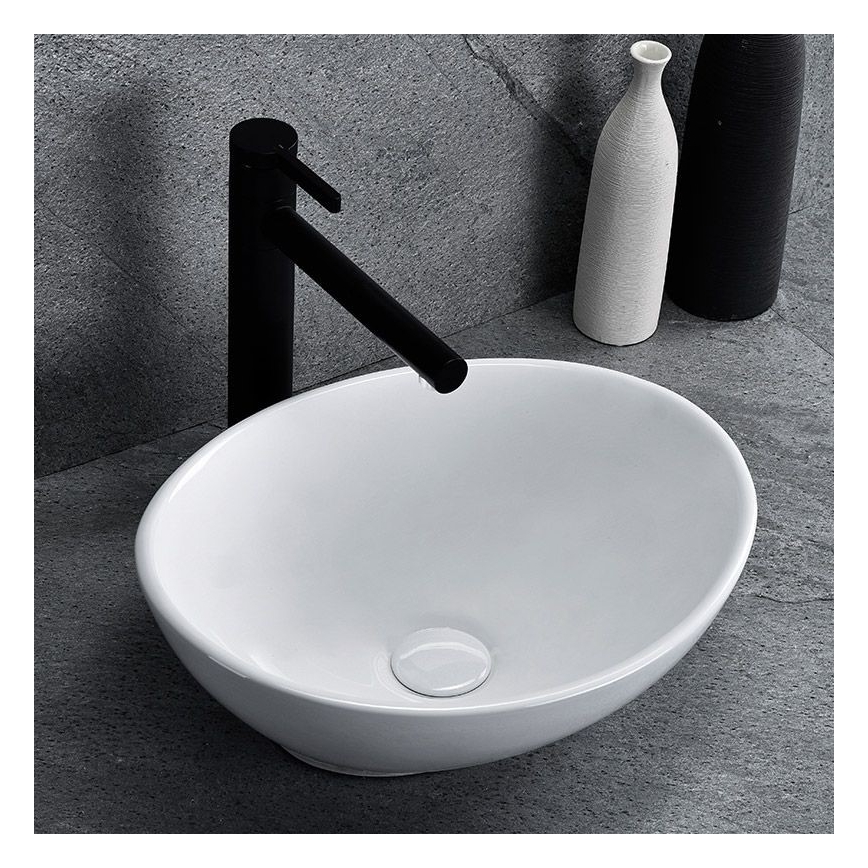 REA-U0623 - Handfat för bänkskiva SOFIA MINI 27x34 cm keramik/blank vit