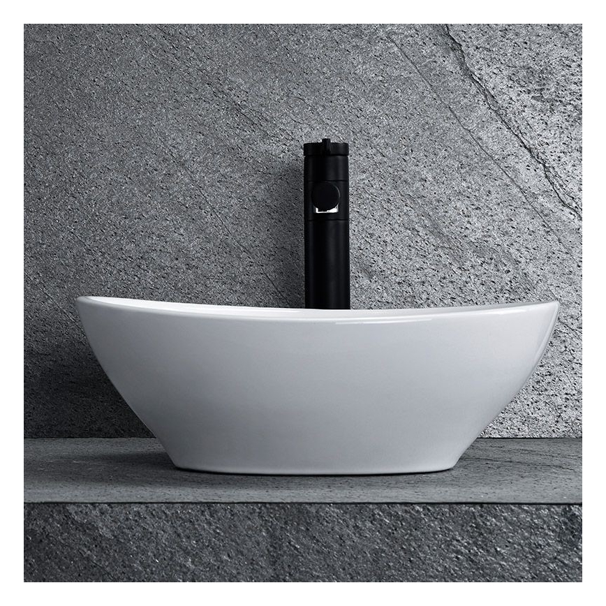 REA-U0623 - Handfat för bänkskiva SOFIA MINI 27x34 cm keramik/blank vit