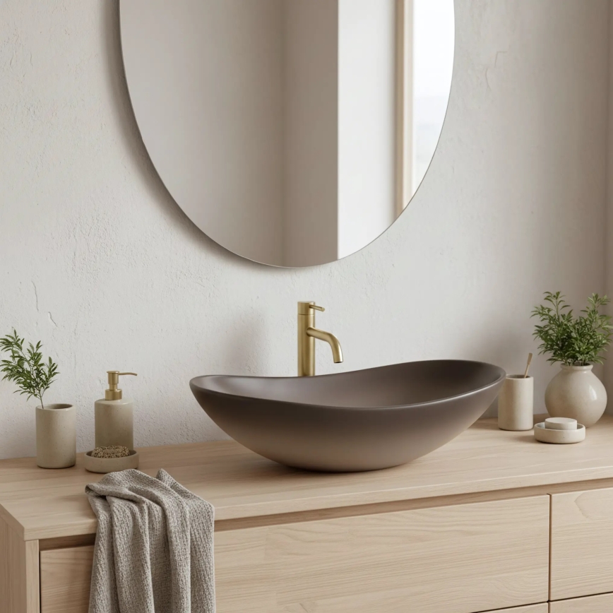 REA-U0626 - Tvättställ för bänkskiva ROYAL 36x62 cm keramik/brun