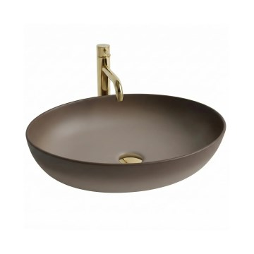 REA-U0627 - Tvättställ för bänkskiva CAROLA 39x51,5 cm keramik/beige/brun