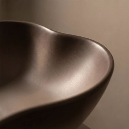 REA-U0629 - Tvättställ för bänkskiva PEARL 38 x 50,5 cm keramik/brun