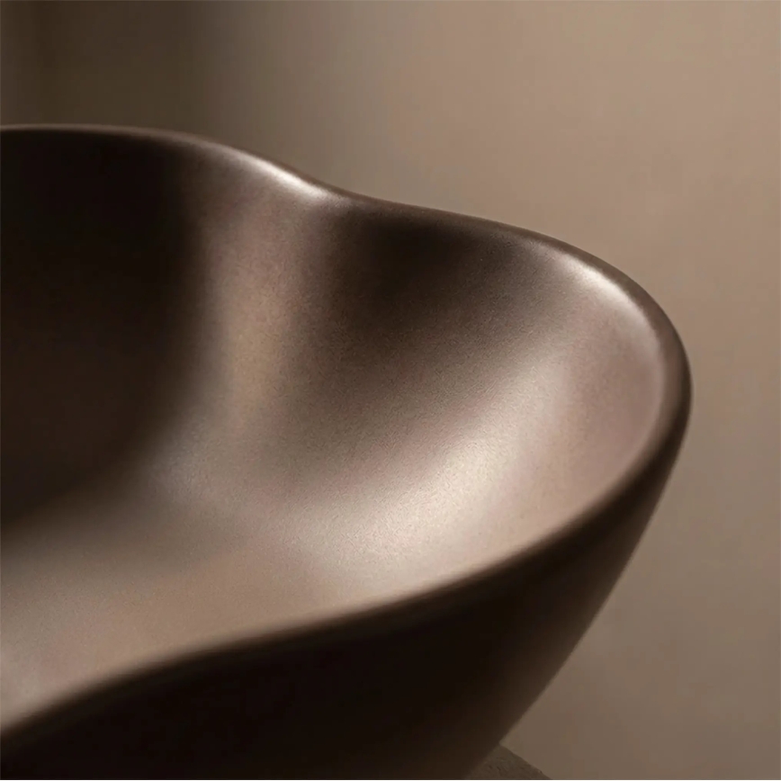 REA-U0629 - Tvättställ för bänkskiva PEARL 38 x 50,5 cm keramik/brun