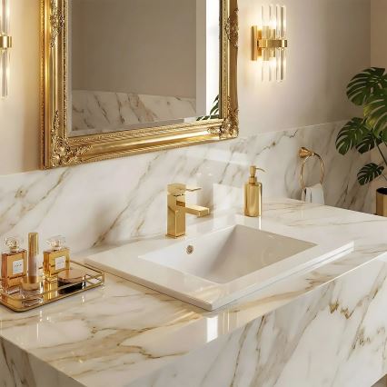 REA-U0786 - Infällt tvättställ DAFNE 47x62 cm keramik/blank vit