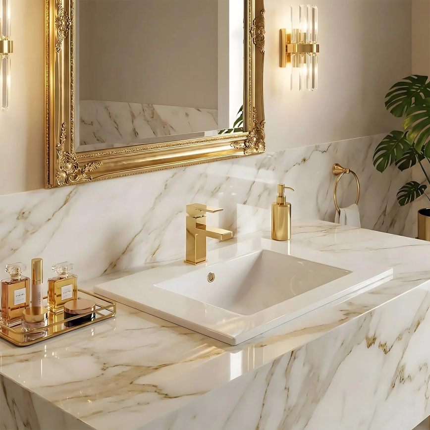 REA-U0786 - Infällt tvättställ DAFNE 47x62 cm keramik/blank vit