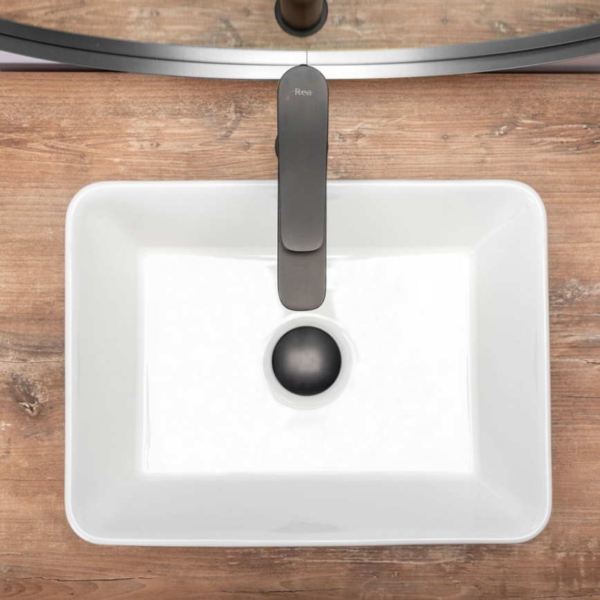 REA-U0952 - Tvättställ för bänkskiva ANITA MINI 31 x 41 cm, keramik/blank vit