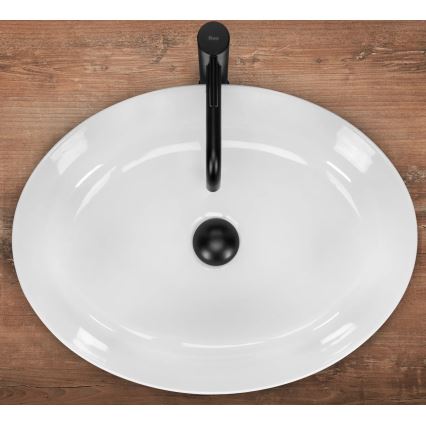 REA-U1223 - Handfat för bänkskiva QUEEN, 41,5 x 55 cm, keramik, blank vit