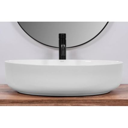 REA-U1223 - Handfat för bänkskiva QUEEN, 41,5 x 55 cm, keramik, blank vit