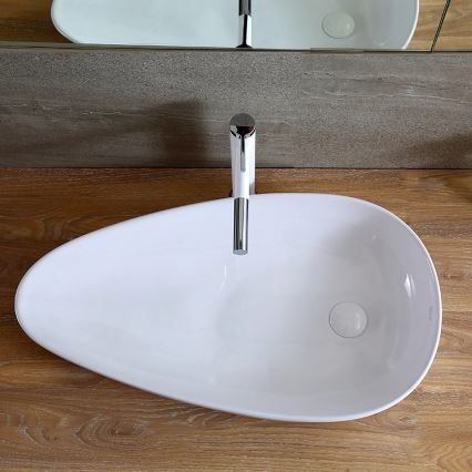 REA-U1500 - Tvättställ för bänkskiva GRETA 42,5x77 cm keramik/blank vit