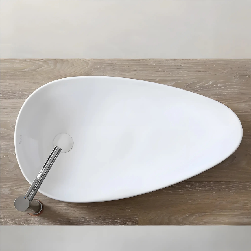 REA-U1500 - Tvättställ för bänkskiva GRETA 42,5x77 cm keramik/blank vit