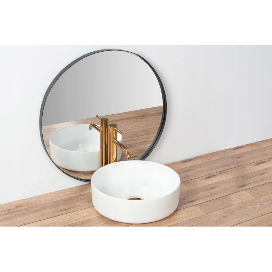 REA-U18918 - Handfat för bänkskiva SAMI Ø 36 cm, keramik/blank vit