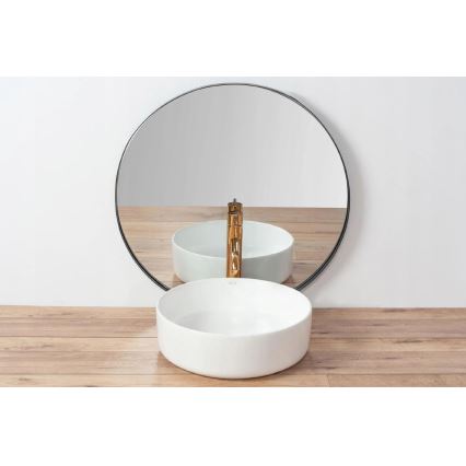 REA-U18918 - Handfat för bänkskiva SAMI Ø 36 cm, keramik/blank vit