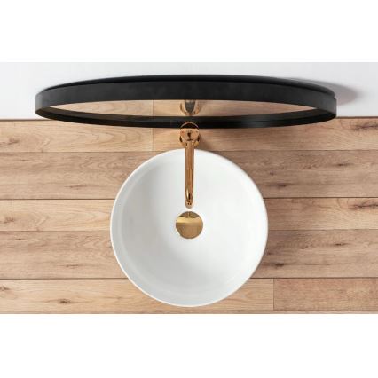REA-U18918 - Handfat för bänkskiva SAMI Ø 36 cm, keramik/blank vit