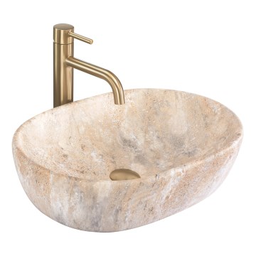 REA-U3000 - Tvättställ för bänkskiva AMELIA 34,5x48 cm keramik/beige/stenimitation