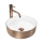 REA-U3303 - Påliggande tvättställ SAMI Ø 37 cm keramik/vit/guld