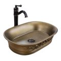 REA-U3305 - Tvättställ för bänkskiva WILMA RUSTIC 38x55 cm, i keramik med kopparfinish