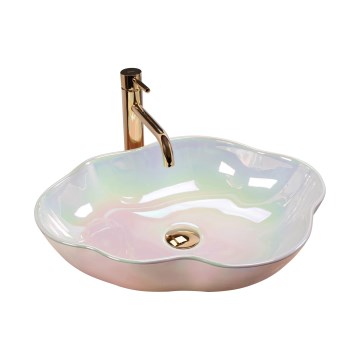 REA-U3309 - Tvättställ för bänkskiva PEARL 38x50,5 cm keramik/flerfärgad
