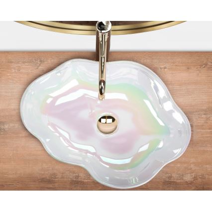 REA-U3309 - Tvättställ för bänkskiva PEARL 38x50,5 cm keramik/flerfärgad