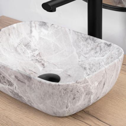 REA-U3321 - Tvättställ för bänkskiva BELINDA MINI 25x36 cm keramik/grå/stenimitation