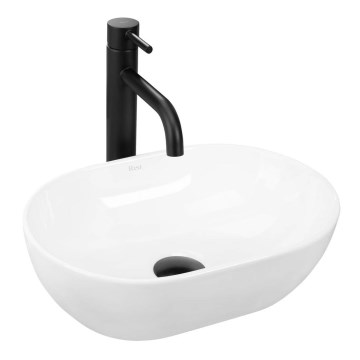 REA-U3322 - Tvättställ för bänkskiva AMELIA MINI 26x38 cm keramik/glänsande vit