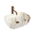 REA-U3601 - Tvättställ för bänkskiva BELINDA 33x46,5 cm keramik/beige/stensimitation