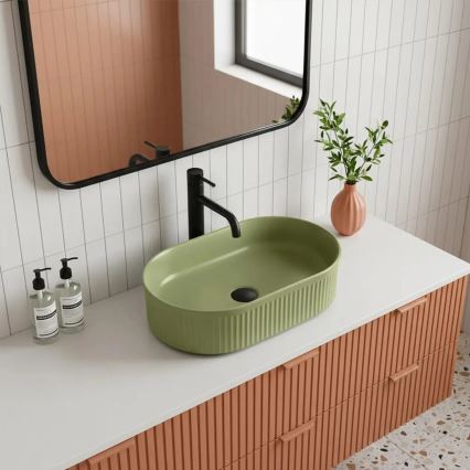 REA-U3612 - Handfat för bänkskiva VANDA 31x49 cm keramik/grön