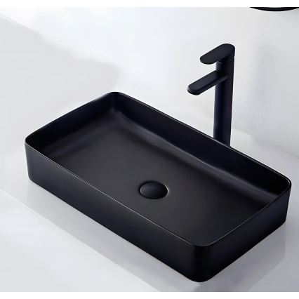 REA-U3690 - Tvättställ för bänkskiva DENIS 35×61 cm keramik/matt svart