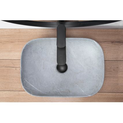REA-U3801 - Handfat för bänkskiva LIVIA 33,5x46,5 cm keramik/grå/stenimitation