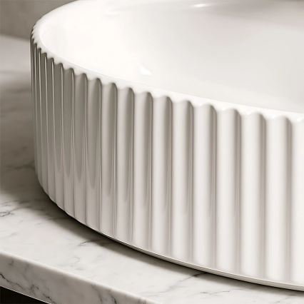 REA-U4002 - Tvättställ för bänkskiva MARCELA 37x60 cm keramik/blank vit