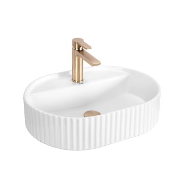 REA-U4003 - Tvättställ för bänkskiva MARCELA 35,5 x 50 cm keramik/blank vit